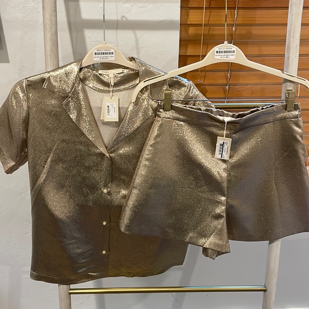 Maje short and top set, new with tags. Designer size 2 (Medium)